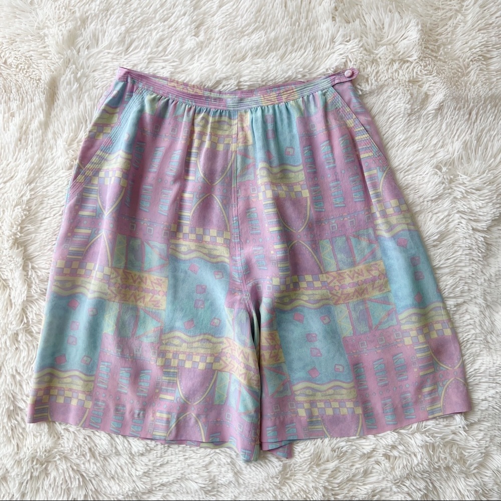Sigrid Olsen Pastel Patterned High Waist Shorts